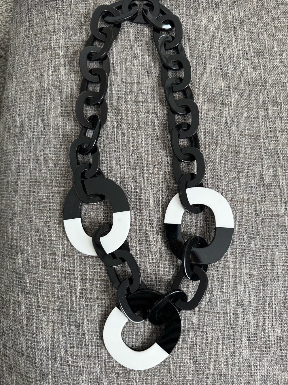 Black & White Chunky Link Hair Chain - Women Accessories